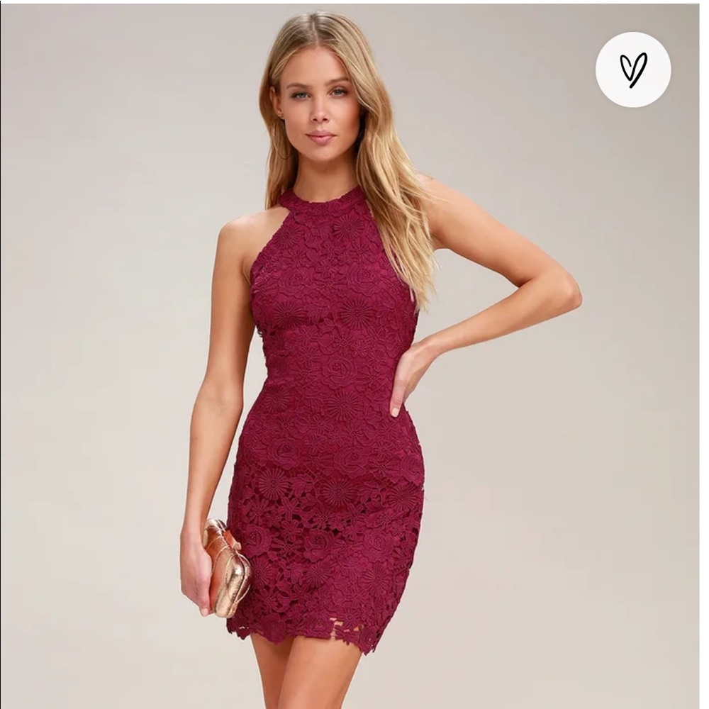 Lulus Love Poem Lace Mini Dress